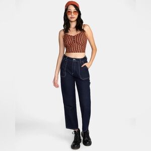 RVCA Retro Print Moxy Corset Cami Top